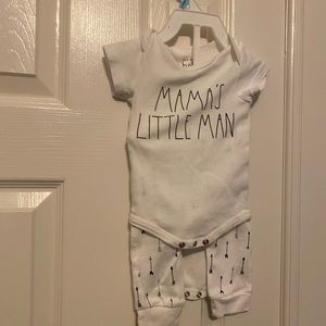 Rae Dunn 2 - two piece set Mama’ Little Man Daddy’s All Star 3-6M